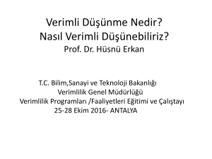 Nas*l Verimli Dü*ünebiliriz? Prof. Dr. Hüsnü Erkan