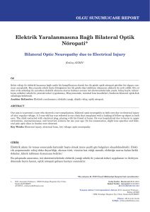 Elektrik Yaralanmasına Bağlı Bilateral Optik Nöropati