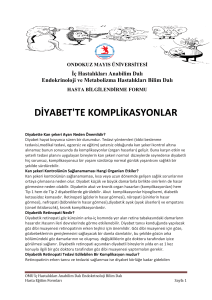 diyabet`te komplikasyonlar - Ana Sayfa, Ondokuz Mayıs Üniversitesi