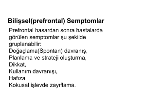Bilişsel(prefrontal) Semptomlar