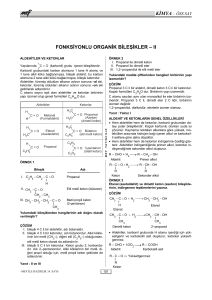 fonksiyonlu organik bileşikler