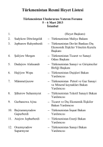 List of Turkmen Delegation - Çorum Ticaret ve Sanayi Odası