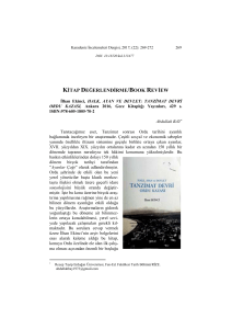 kitap değerlendirme/book review - Karadeniz İncelemeleri Dergisi