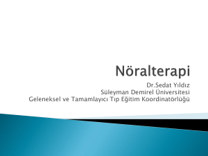 Slayt 1 - Nöral Terapi Kursu, nöralterapi sertifika programı