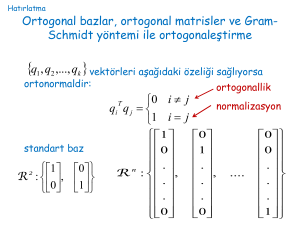 Ortogonal bazlar, ortogonal matrisler ve Gram-Schmidt