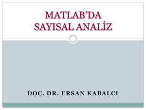 matlab`da sayısal analiz
