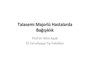 Talasemi Majorlü Hastalarda Bağışıklık