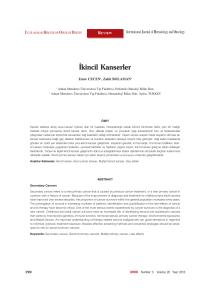 kincil Kanserler - International Journal of Hematology and Oncology