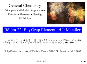 Metaller- Bas grup Elementleri-I