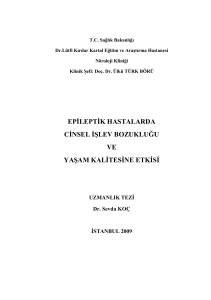 epleptk hastalarda cnsel şlev bozukluğu ve yaşam kaltesne etks