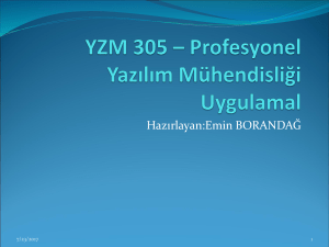 YZM 320 - Yazılım Doğrulama ve Geçerlileme