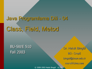 Java Course (c)2001 Haluk Bingol