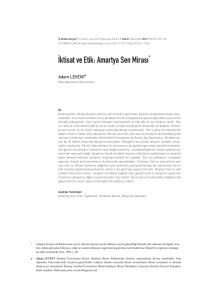 İktisat ve Etik: Amartya Sen Mirası