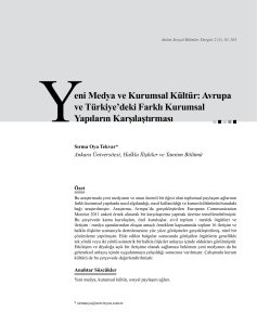 Yeni Medya ve Kurumsal Kültür: Avrupa ve Türkiye`deki Farklı