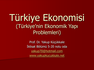 Türkiye Ekonomisi (Türkiye`nin Ekonomik Yapı Problemleri)