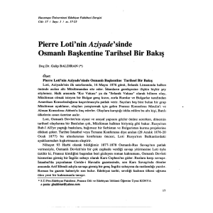Pierre Loti`nin Aziyade`sinde - Hacettepe Üniversitesi Edebiyat
