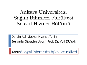 Sosyal Hizmet Tarihi - Ankara Üniversitesi Açık Ders Malzemeleri