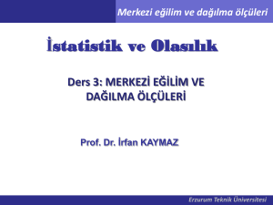 İstatistik ve Olasılık - Erzurum Teknik Üniversitesi