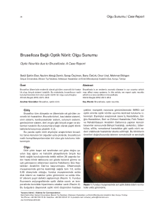 Bruselloza Bağlı Optik Nörit: Olgu Sunumu