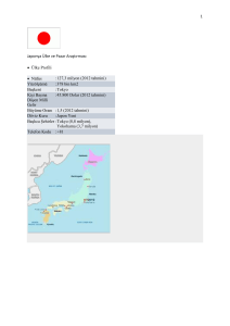 1 Japonya Ülke ve Pazar Araştırması: • Ülke Profili • Nüfus : 127,3