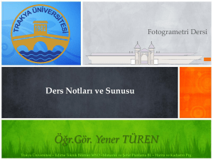 Zaman Serileri ile Deformasyon Analizi - Trakya Üniversitesi