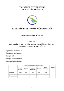 EET 148 Ölçme Laboratuvar* - Düzce Üniversitesi Elektrik