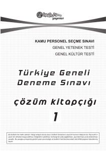 Türkiye Geneli Deneme Sınavı Çözüm Kitapçığı