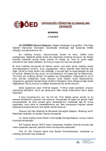1 MOBBİNG 17.04.2013 ALİ GÖKMEN (Oturum Başkanı)