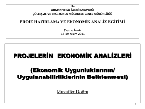 Projelerin Ekonomik Analizleri - Çölleşme ve Erozyonla Mücadele