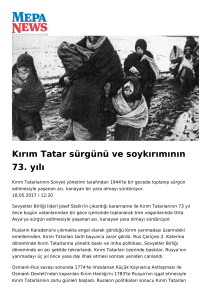 Kırım Tatar sürgünü ve soykırımının 73. yılı