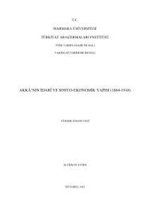 akkâ`nın idarî ve sosyo-ekonomik yapısı (1864-1918)
