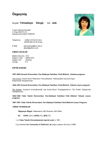 Curriculum Vitae - Kocaeli Üniversitesi