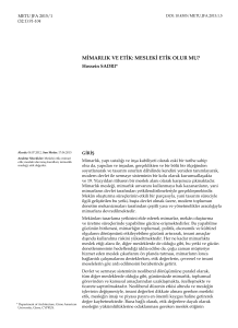 mimarlık ve etik - METU Journal of the Faculty of Architecture