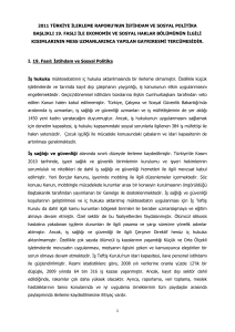 2011 türkiye ilerleme raporu`nun istihdam ve sosyal politika