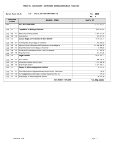 TABLO 1.2 GELİRLERİN EKONOMİK