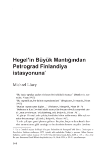 Michael Löwy, Hegel`in Büyük Mantığından Petrograd Finlandiya