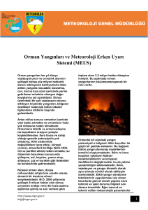 Orman Yangınları ve Meteoroloji Erken Uyarı Sistemi (MEUS)
