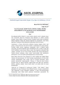 ULUSALCILIK AKIMI - The Journal of Academic Social Science