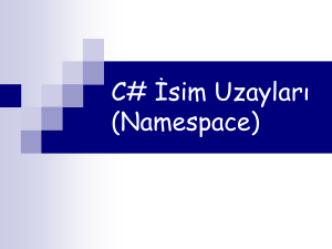 C# İsim Uzayları (Namespace)