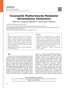 Teranostik Platformlarda Moleküler Görüntüleme Yöntemleri
