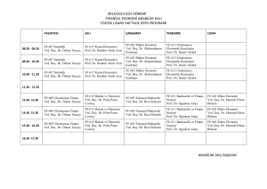 2013/2014 GÜZ DÖNEMİ FİNANSAL EKONOMİ ANABİLİM DALI