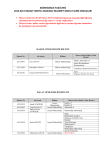 2016-2017 bahar yarıyılı vize mazeret sınavı talebi sonuçları