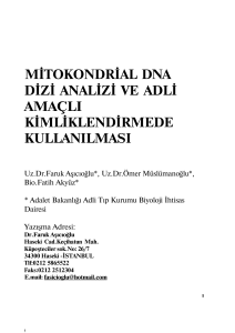 mitokondrial dna dizi analizi ve adli amaçlı