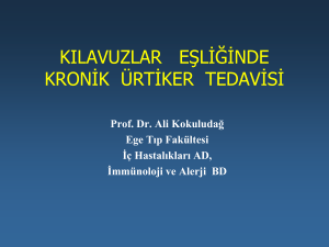 ANAFİLAKSİ ve TEDAVİSİ - Ege Üniversitesi Alerji Doktoru Prof.Dr