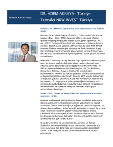 DR. ADEM AKKAYA– Türkiye Temsilci NRW.INVEST Türkiye