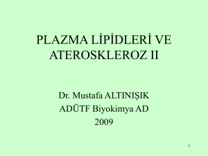 Plzma Lipidleri ve Ateroskleroz II