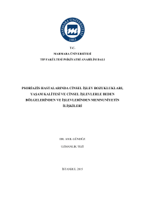 psoriazis hastalarında cinsel işlev bozuklukları, yaşam kalitesi ve