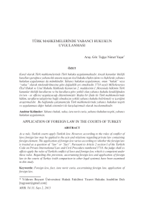 türk mahkemelerinde yabancı hukukun uygulanması
