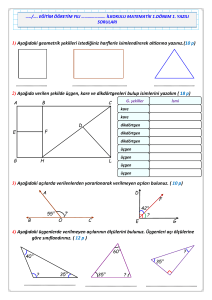 4. Sınıf Matematik 1. Dönem 1. Yazılı Soruları ve Cevap Anahtarı