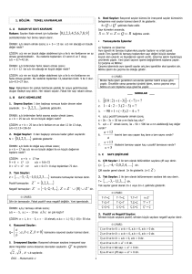 Page 1 ÖSS - Matematik-1 1 1. BÖLÜM: TEMEL KAVRAMLAR 1. A